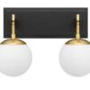 Allie 352B02BLSB 2-Light Vanity Light - Black/Satin Brass