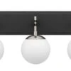 Allie 352B03BLPN 3-Light Vanity Light - Black/Polished Nickel