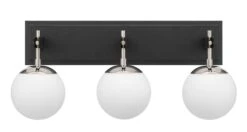 Allie 352B03BLPN 3-Light Vanity Light - Black/Polished Nickel