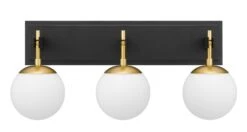 Allie 352B03BLSB 3-Light Vanity Light - Black/Satin Brass