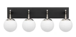 Allie 352B04BLPN 4-Light Vanity Light - Black/Polished Nickel