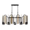 Darden 354N10MBAG 10-Light Kitchen Island Pendant - Matte Black/Antique Gold