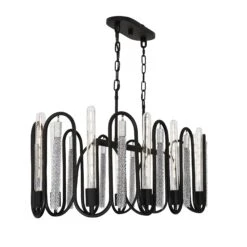 Darden 354N10MBCH 10-Light Kitchen Island Pendant - Matte Black/Painted Chrome