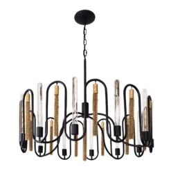 Darden 354P12MBAG 12-Light Pendant Light - Matte Black/Antique Gold