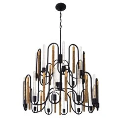 Darden 354P20MBAG 20-Light Pendant Light - Matte Black/Antique Gold