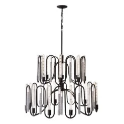Darden 354P20MBCH 20-Light Pendant Light - Matte Black/Painted Chrome