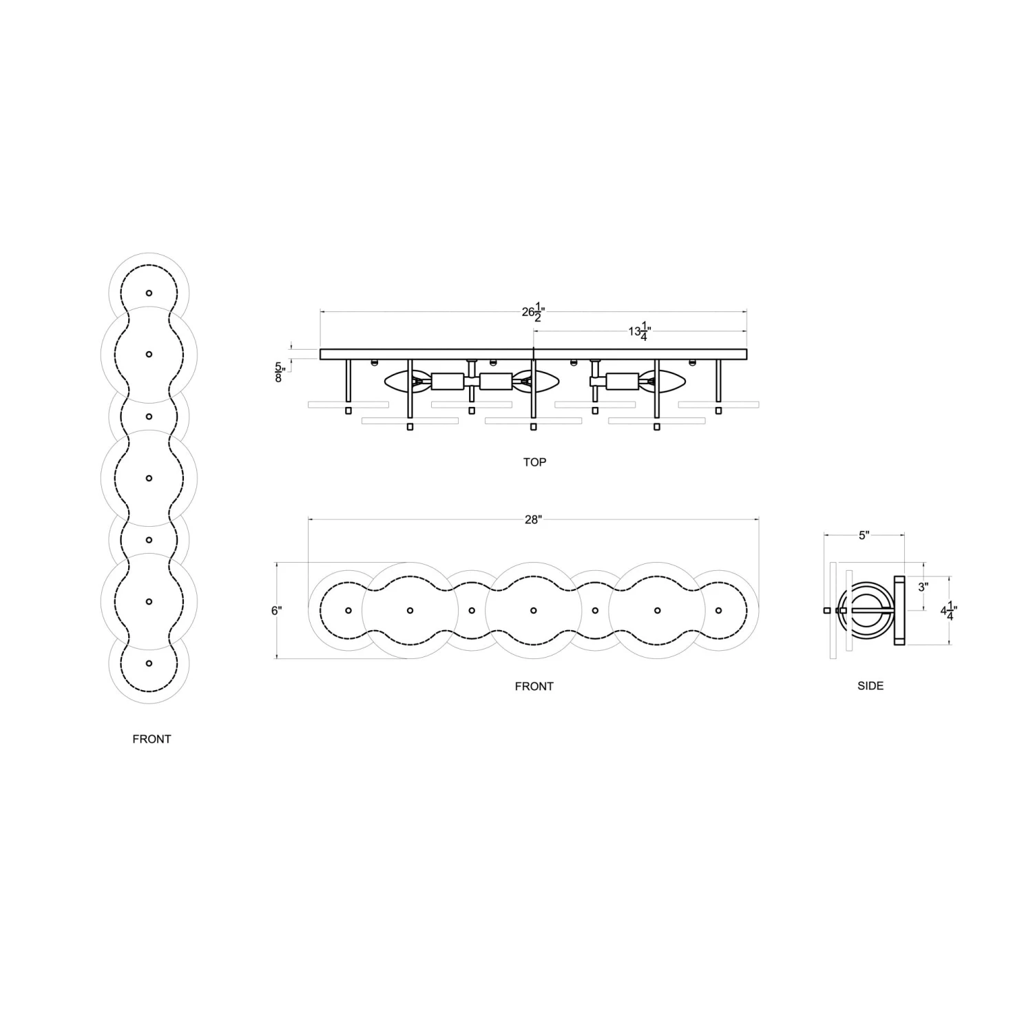 Cosmos 370B03MB 3-Light Vanity Light - Matte Black - Image 8