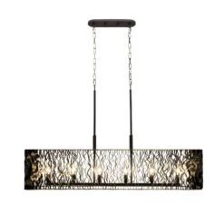 Estela 380N06MBFG 6-Light Kitchen Island Pendant - Matte Black/French Gold