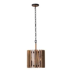 Suratto 387P02MBW 2-Light Pendant Light - Matte Black/Medium Walnut