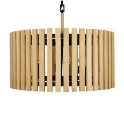 Suratto 387P06MBH 6-Light Pendant Light - Matte Black/Honey Blonde