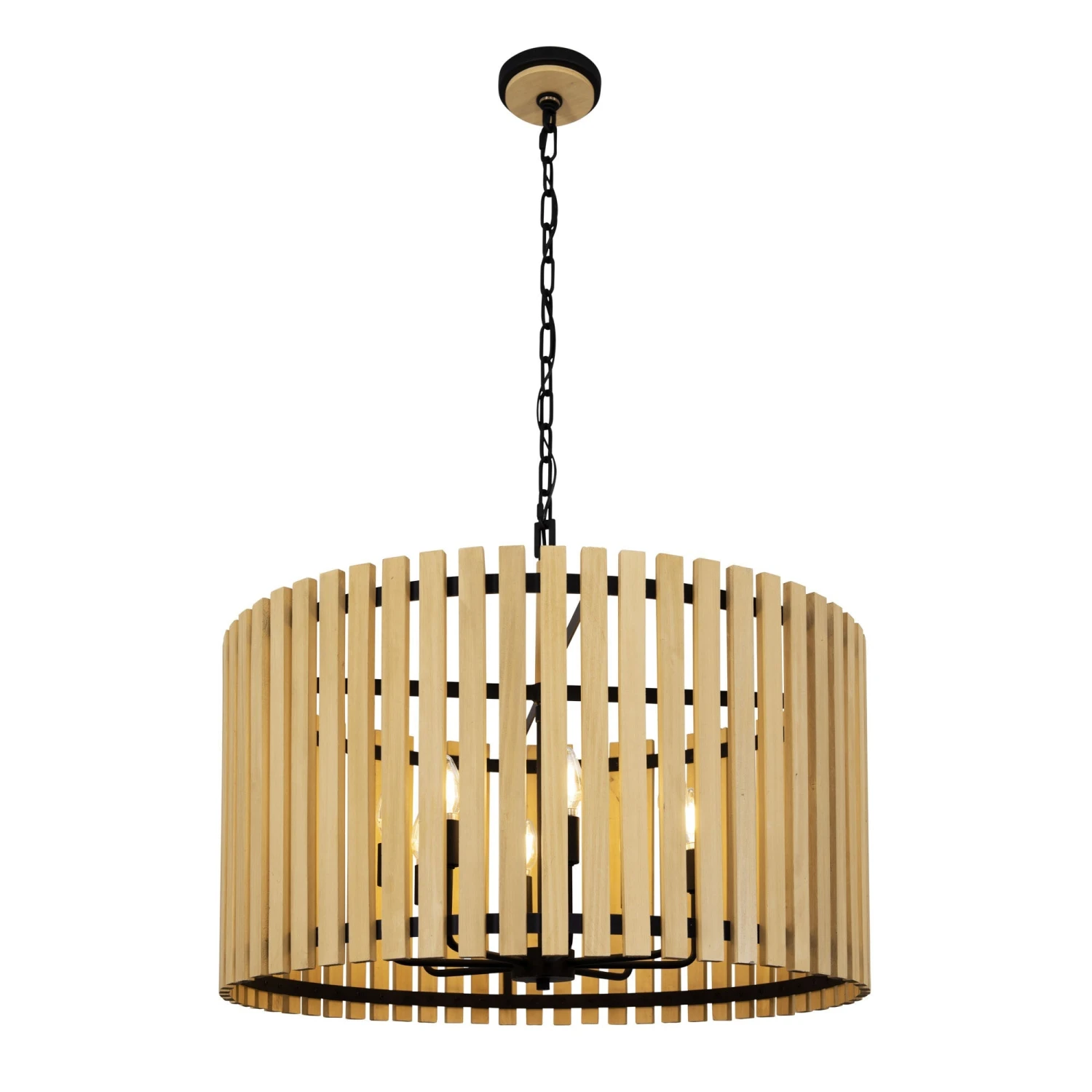 Suratto 387P08MBH 8-Light Pendant Light - Matte Black/Honey Blonde - Image 4
