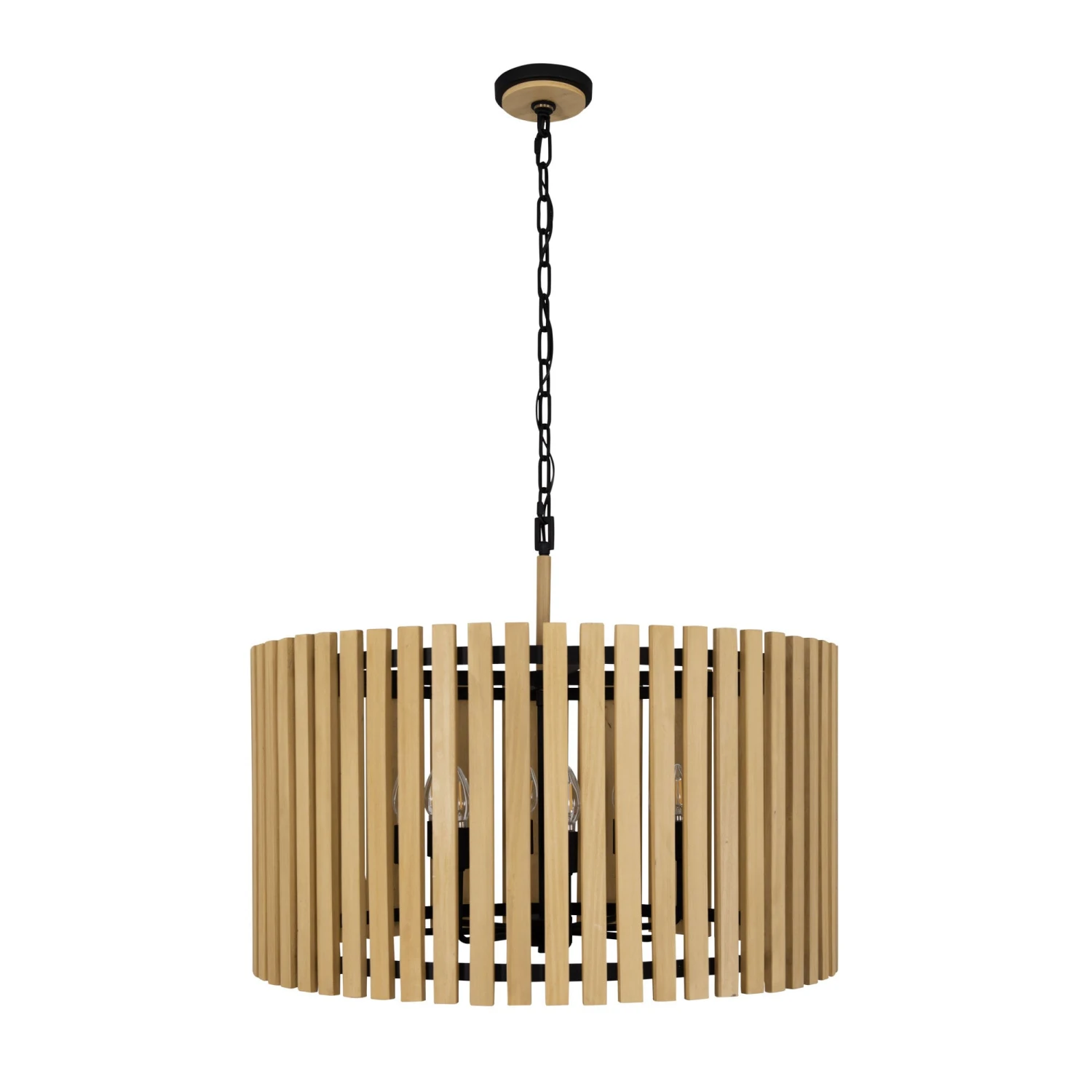 Suratto 387P08MBH 8-Light Pendant Light - Matte Black/Honey Blonde - Image 5