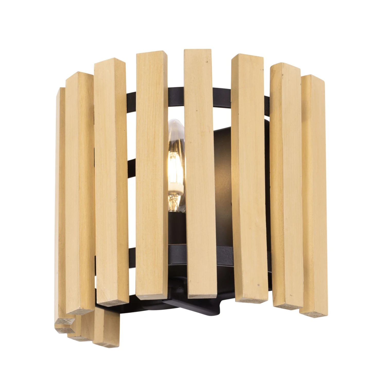 Suratto 387W01MBH 1-Light Wall Sconce - Matte Black/Honey Blonde - Image 2