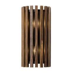 Suratto 387W02MBW 2-Light Wall Sconce - Matte Black/Medium Walnut