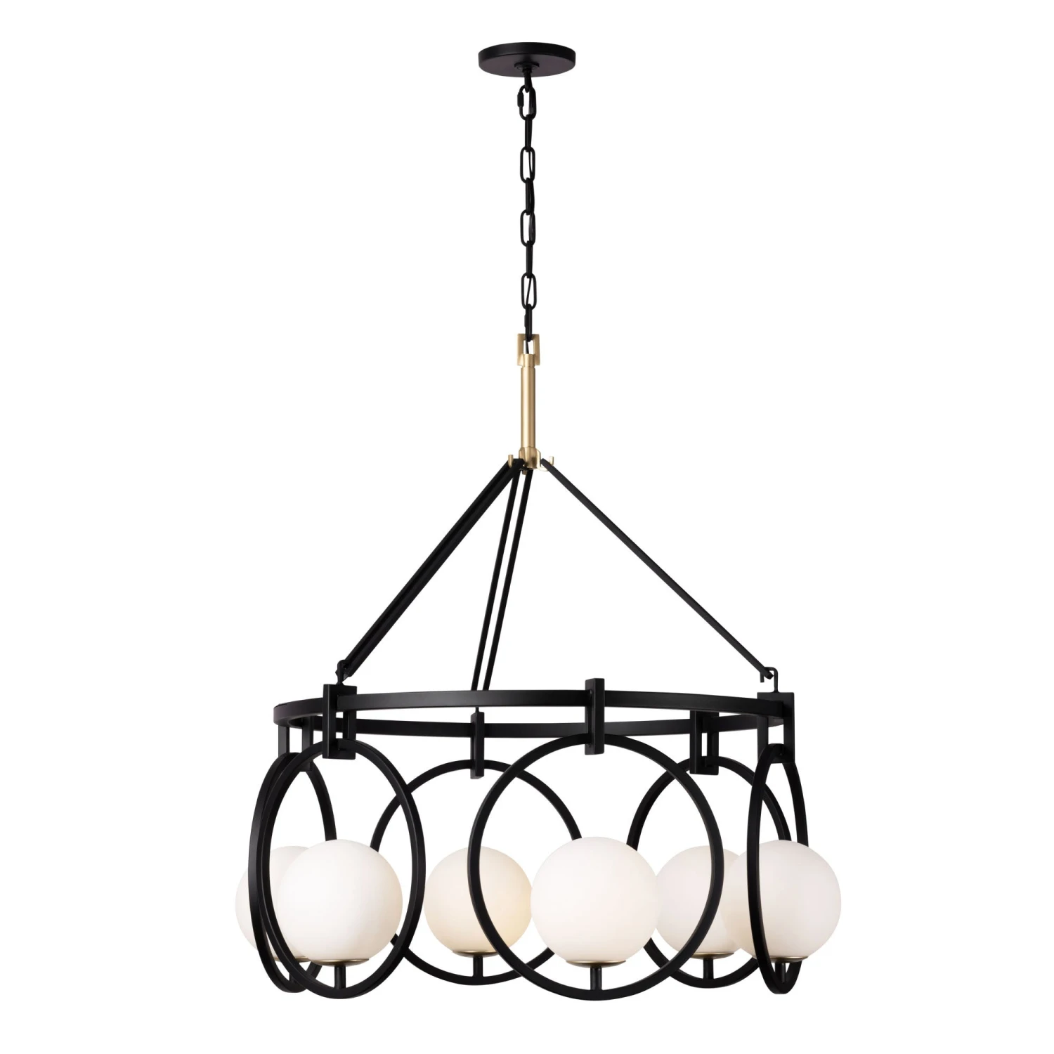 Stopwatch 388P06MBFG 6-Light Pendant Light - Matte Black/French Gold - Image 4
