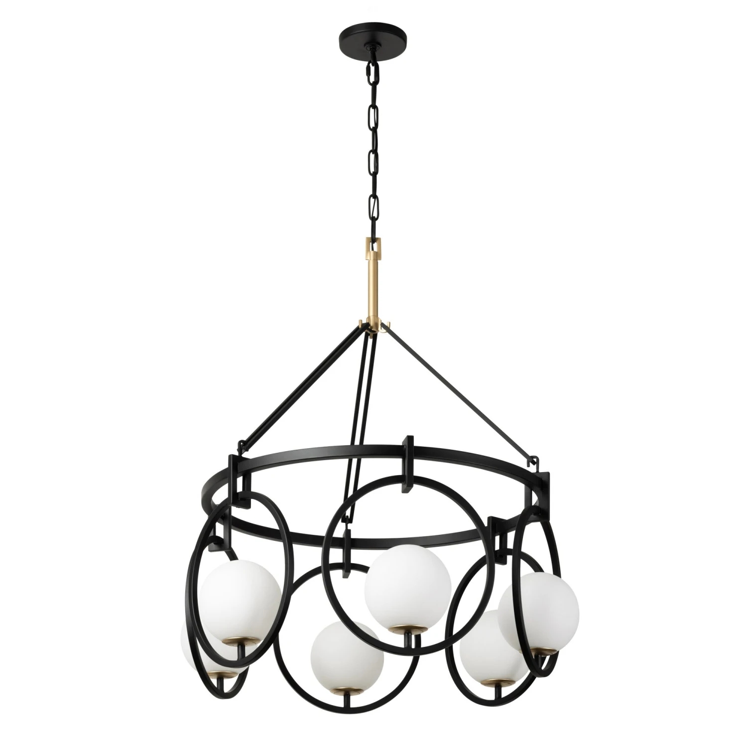Stopwatch 388P06MBFG 6-Light Pendant Light - Matte Black/French Gold - Image 5
