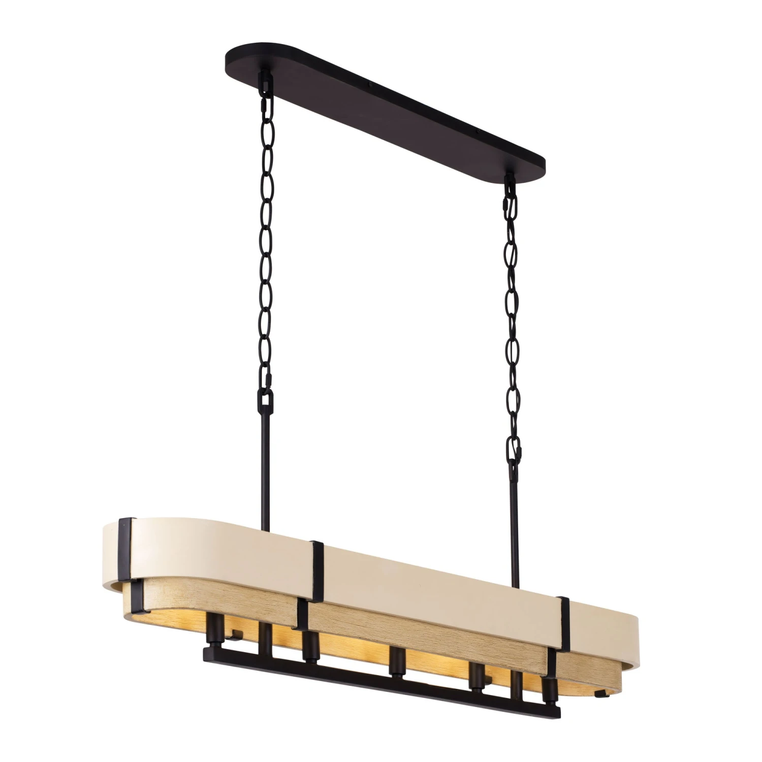 Blonde Moment 389N05MBHN 5-Light Kitchen Island Pendant - Matte Black/Honey/Medium Oak - Image 3