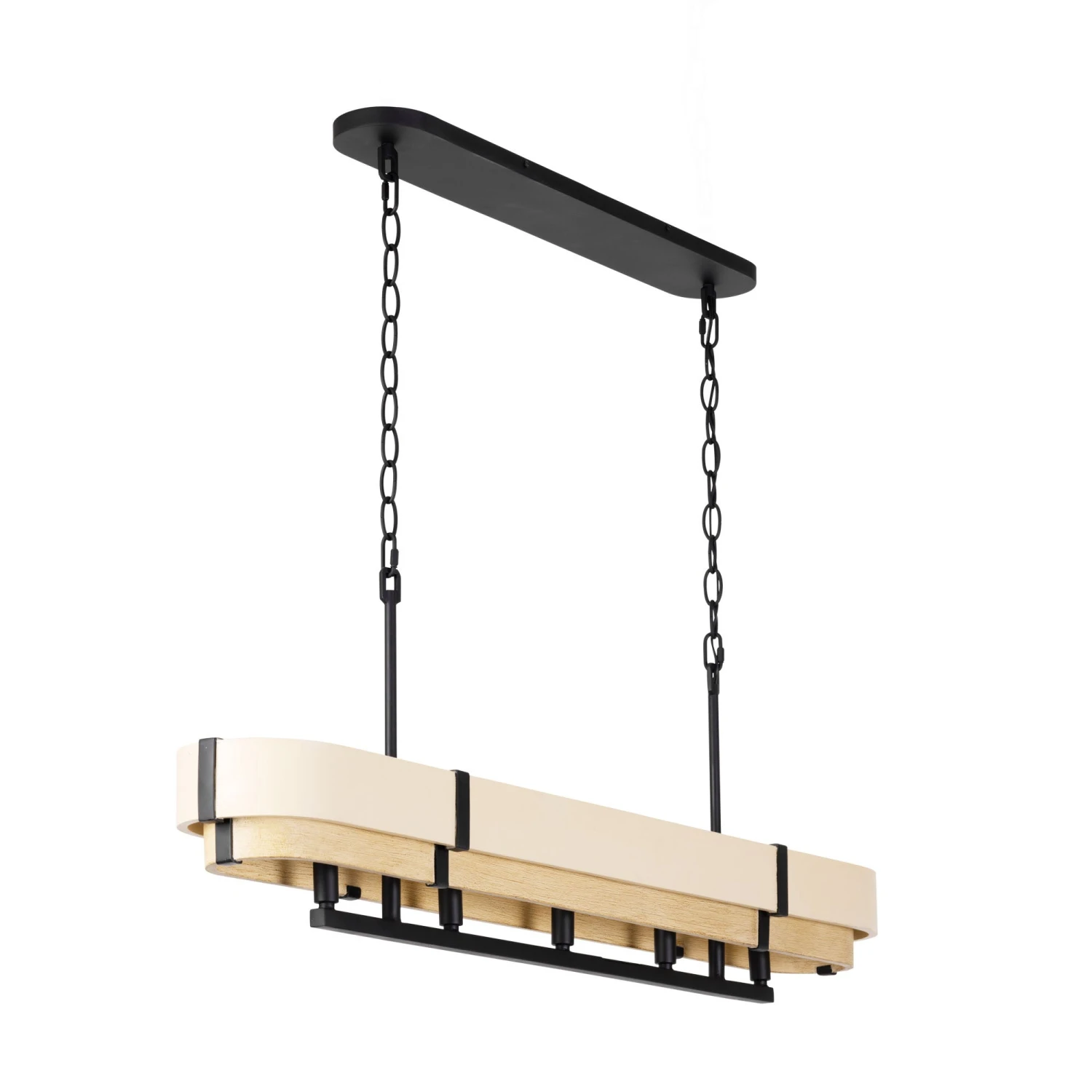 Blonde Moment 389N05MBHN 5-Light Kitchen Island Pendant - Matte Black/Honey/Medium Oak - Image 6