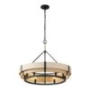 Blonde Moment 389P06MBHN 6-Light Pendant Light - Matte Black/Honey/Medium Oak