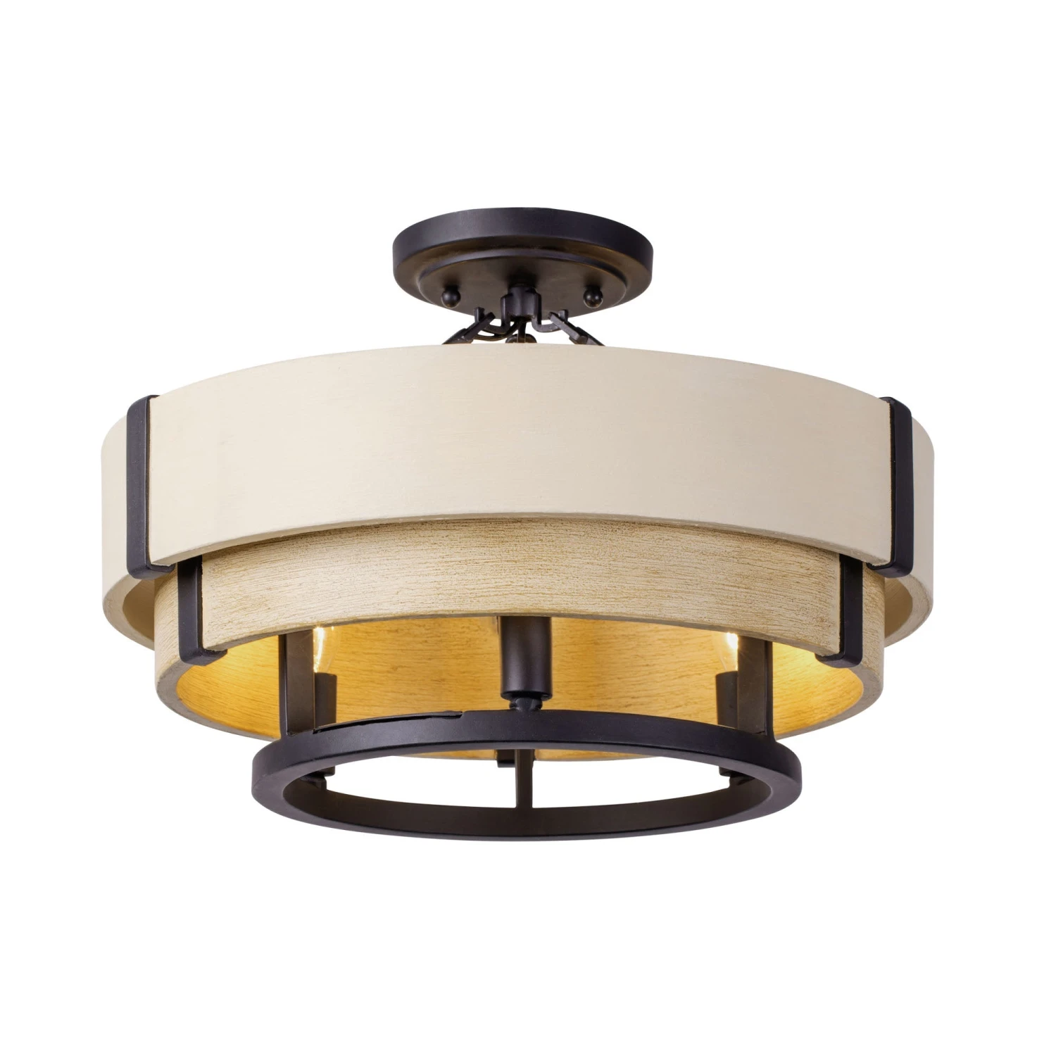 Blonde Moment 389S03MBHN 3-Light Ceiling Light - Matte Black/Honey/Medium Oak - Image 3