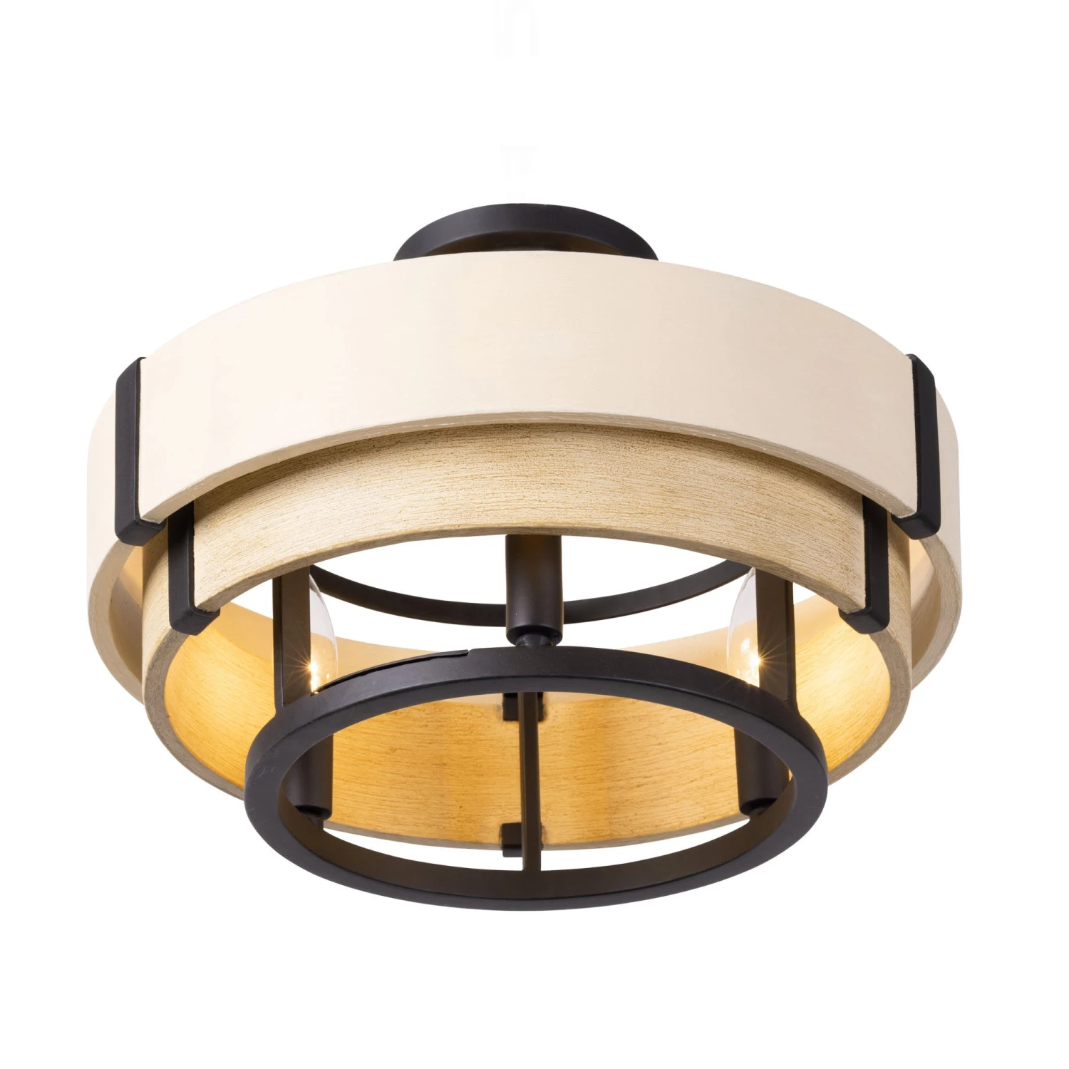 Blonde Moment 389S03MBHN 3-Light Ceiling Light - Matte Black/Honey/Medium Oak - Image 2
