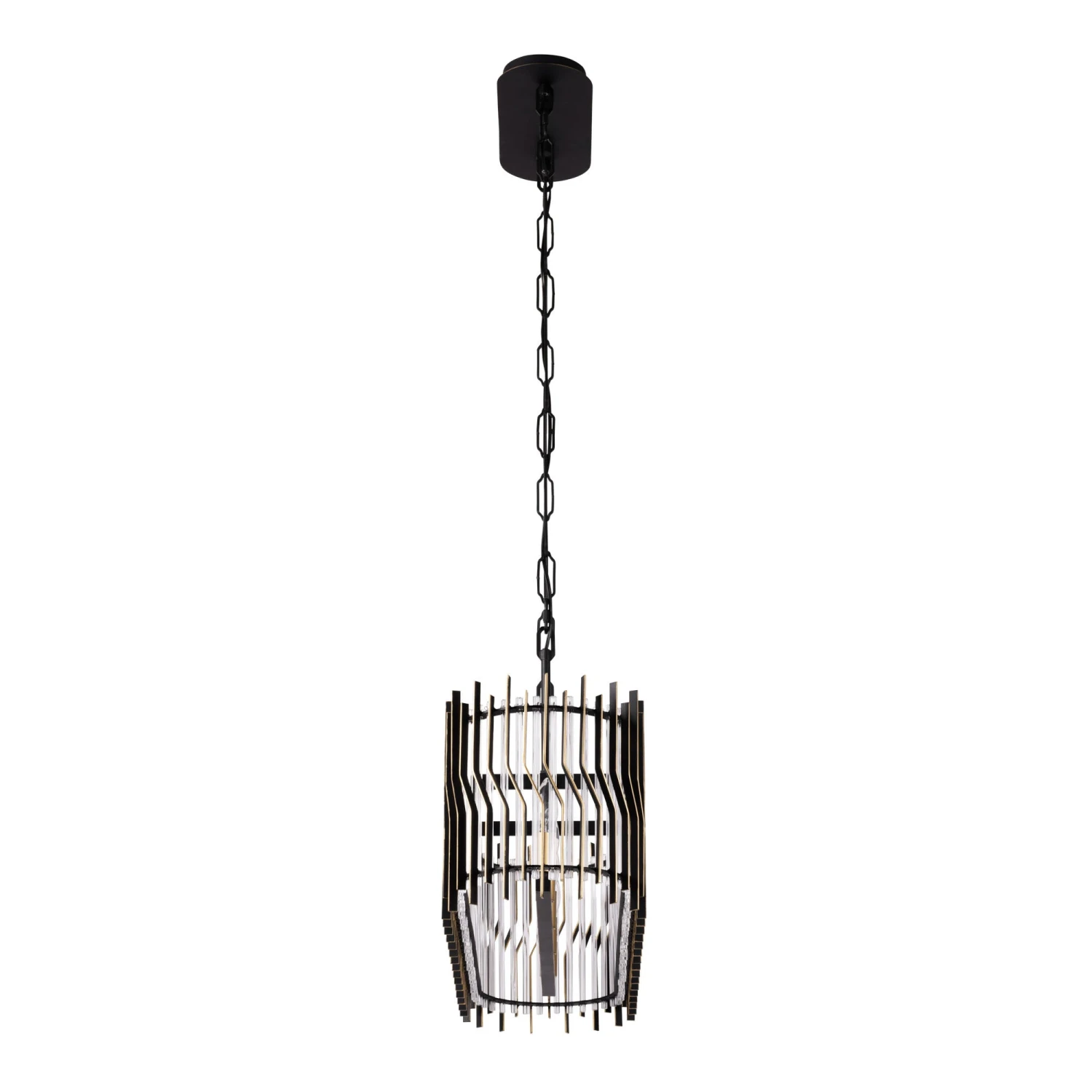 Park Row 393N05MBFG 5-Light Kitchen Island Pendant - Matte Black/French Gold - Image 5