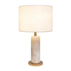 Sentu 394T01FGAL 1-Light Alabaster Table Lamp - French Gold