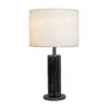 Sentu 394T01MBBM 1-Light Marble Table Lamp - Matte Black